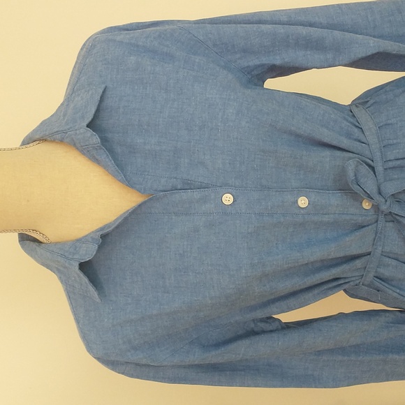 H&M Linen-Blend Shirt Dress Size XS - Picture 6 of 9